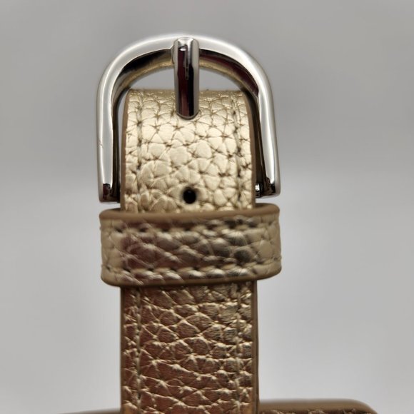 Campo Marzio Designer Pebbled Luxury Leather Luggage Tag- gold - Picture 5 of 7